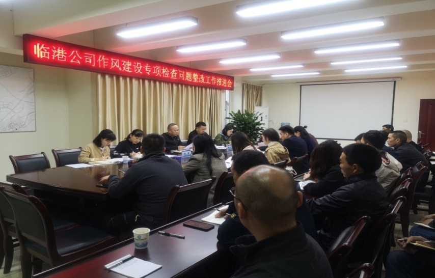 集團公司領導組織召開臨港公司作風建設專項檢查問題整改工作推進會