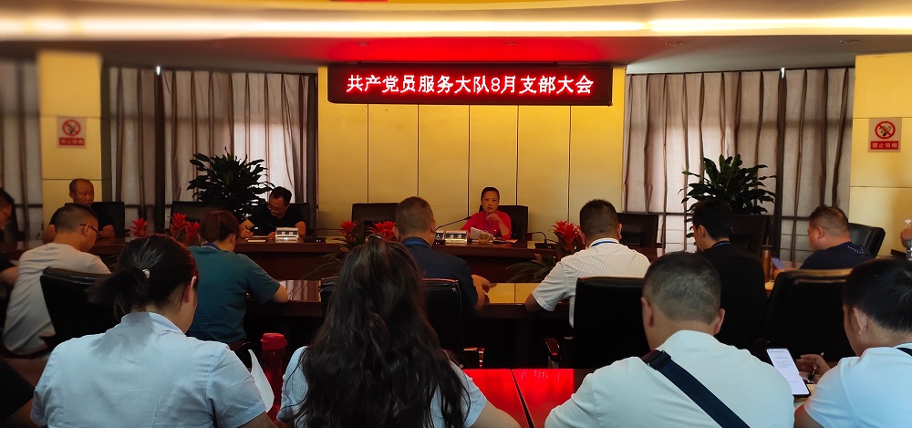 共產黨員服務大隊支部召開八月黨員大會