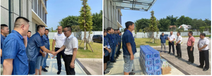 公服集團黨委書記、董事長楊中才一行到清源水務公司開展“夏送清涼”慰問活動